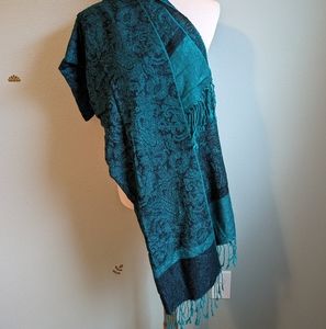 Green Paisley Scarf Wrap